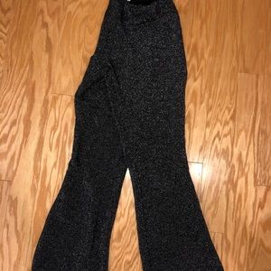Metallic flare bottom pants